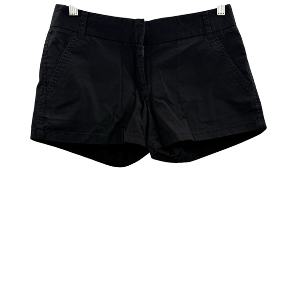 J. Crew Factory Chino Mid Rise Black 100% Cotton Shorts Sz 0‎ - Picture 1 of 10